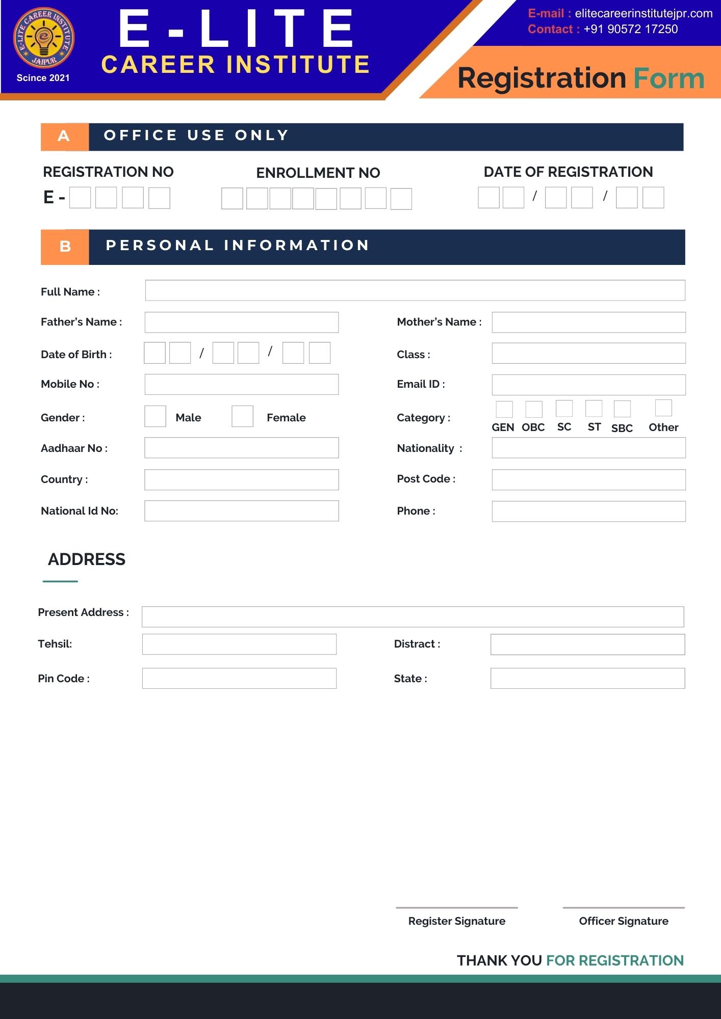 Admission Frm